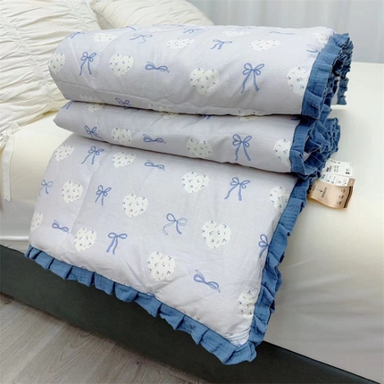 91家纺网 家纺一手货源 找家纺 （总）蓝庭全棉印花花边冬被大豆被春秋被芯被子可机洗