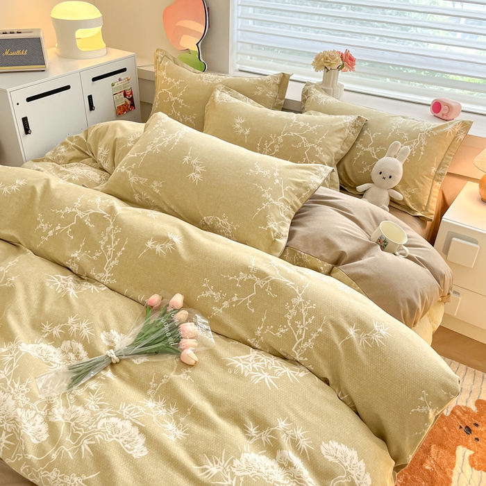 91家纺网 家纺一手货源 找家纺 慕尚家纺 2025新款原棉磨毛四件套单被套系列-四件套 悠香