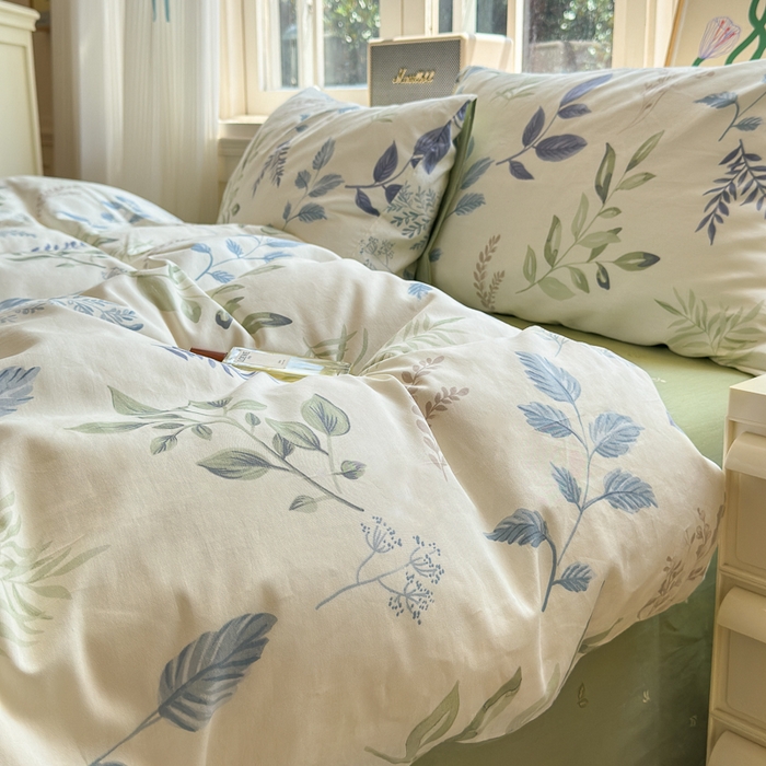 91家纺网 家纺一手货源 找家纺 清雅福 2024新款全棉13070印花单品系列-单被套 素雅花香