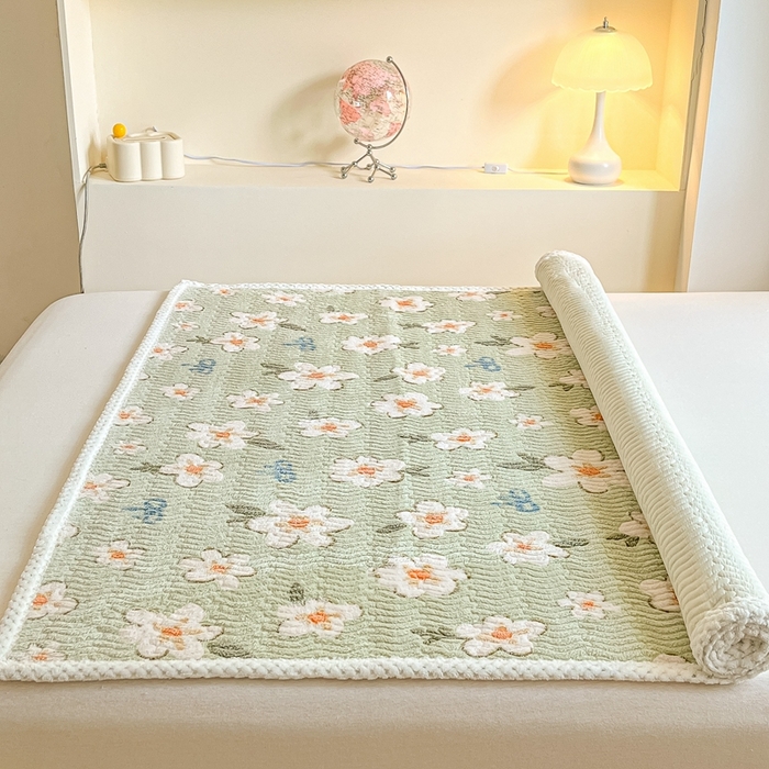 91家纺网 家纺一手货源 找家纺 川悦生活 2024新款A类印花雪花绒床垫加厚绒保暖床护垫 床垫泡芙小兔