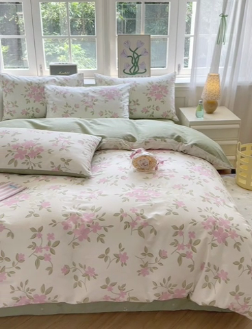 91家纺网 家纺一手货源 找家纺 清雅福 2024新款全棉13070印花单品系列-单被套 花舞轻盈