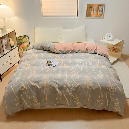 91家纺网 家纺一手货源 找家纺 尚帛 2024新款新疆棉磨毛印花单品被套 绽放