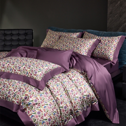 91家纺网 家纺一手货源 找家纺 （总）八十八家纺 2024新款双股活性贡缎长绒棉数码印花单品及套件--被套