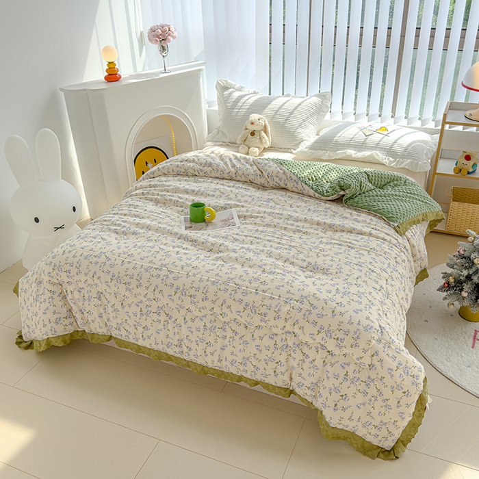 91家纺网 家纺一手货源 找家纺 芯恋 2025款提花韩版花边豆豆冬被被子春秋被芯大豆被豆豆被花海