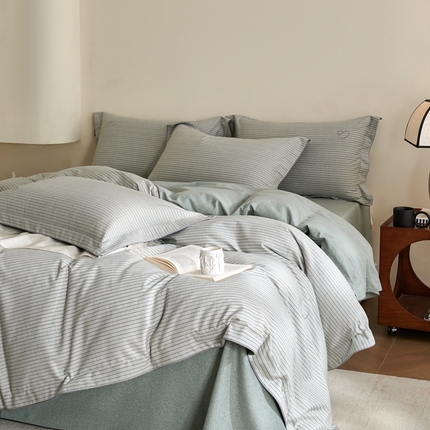 91家纺网 家纺一手货源 找家纺 （总）榻尚家居 2024新款加厚全棉磨毛永恒格调系列四件套