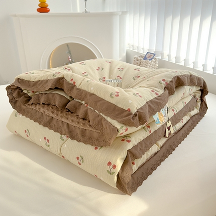 91家纺网 家纺一手货源 找家纺 （总）芯恋 2025款提花韩版花边豆豆冬被被子春秋被芯大豆被豆豆被