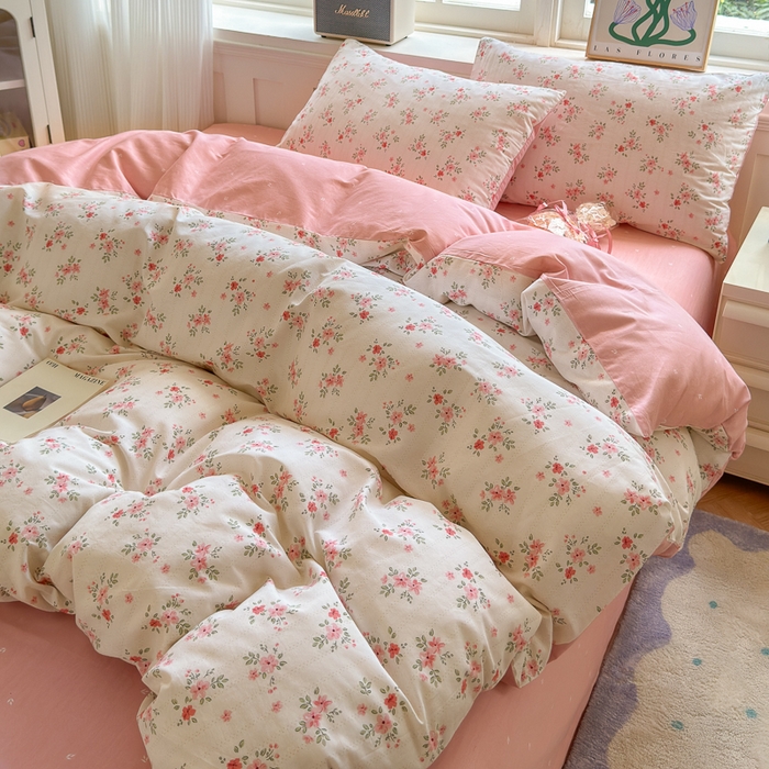 91家纺网 家纺一手货源 找家纺 清雅福 2024新款全棉13070印花单品系列-单被套 四季飘香粉