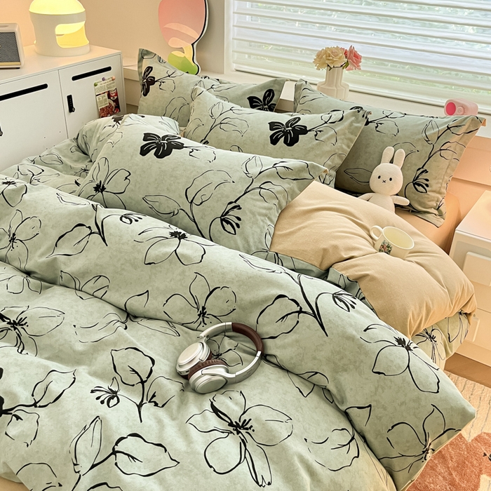 91家纺网 家纺一手货源 找家纺 慕尚家纺 2025新款原棉磨毛四件套单被套系列-单被套 秘密花园