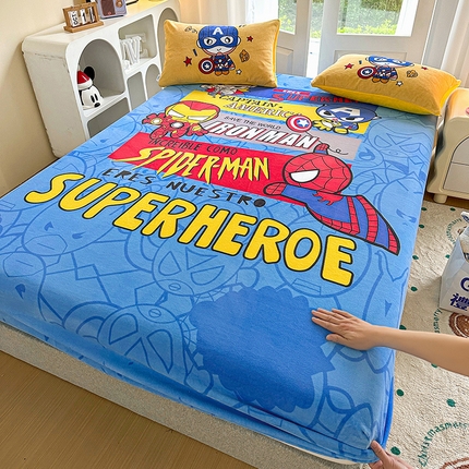 ds生活馆 2026新款大版数码印花牛奶绒单床笠 英雄归来