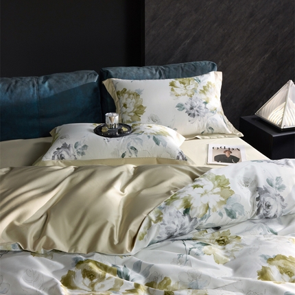 91家纺网 家纺一手货源 找家纺 （总）八十八家纺 2024新款双股活性贡缎长绒棉数码印花单品及套件--枕套