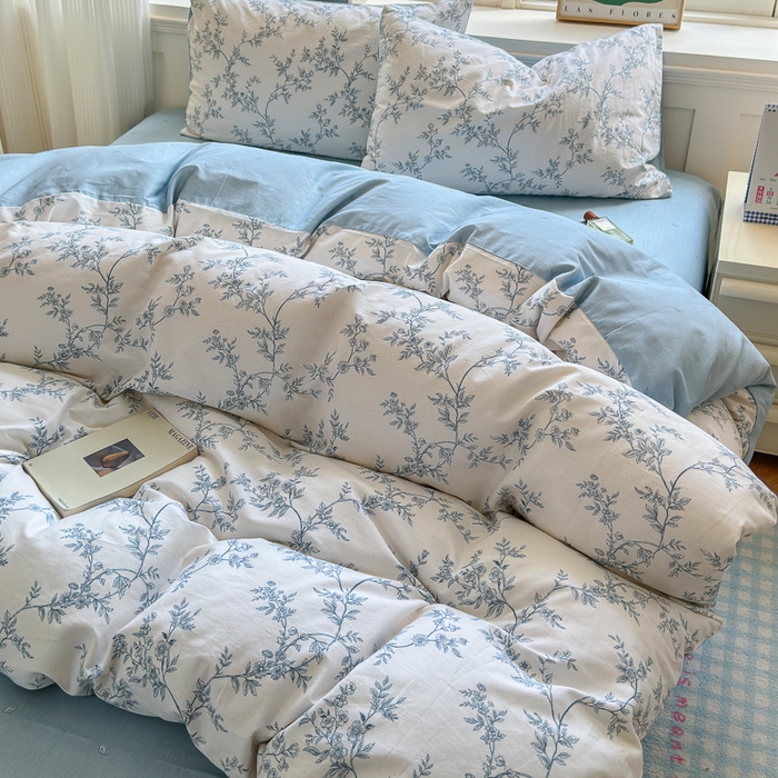 91家纺网 家纺一手货源 找家纺 清雅福 2024新款全棉13070印花单品系列-单被套 满庭米