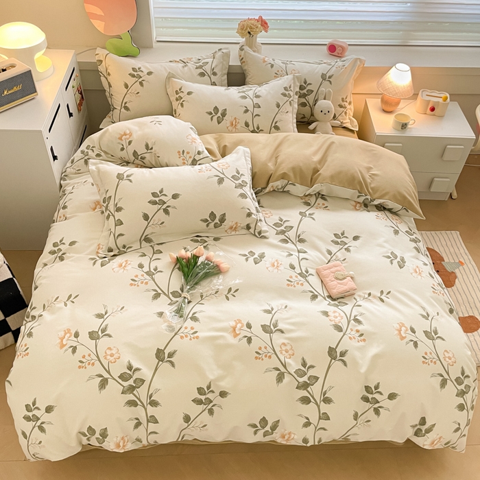 91家纺网 家纺一手货源 找家纺 慕尚家纺 2025新款原棉磨毛四件套单被套系列-单被套 向阳花开