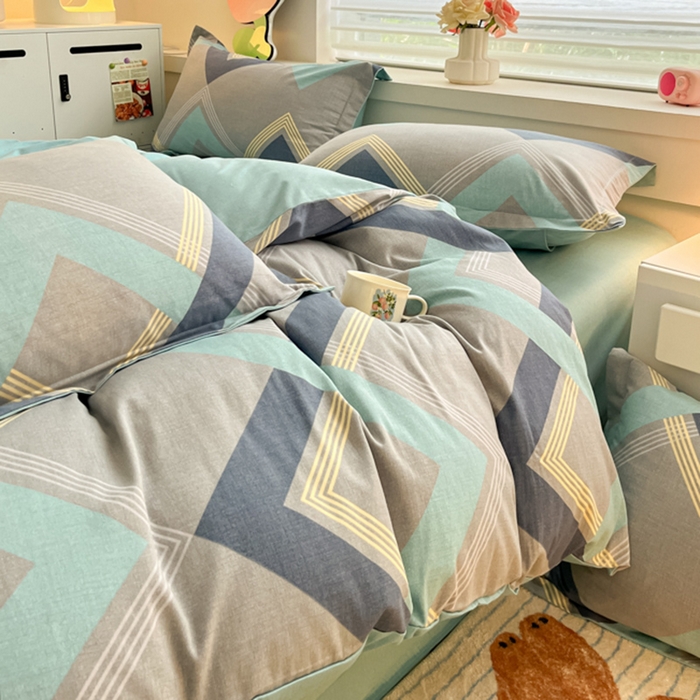 91家纺网 家纺一手货源 找家纺 慕尚家纺 2025新款原棉磨毛四件套单被套系列-单被套 莱德灰