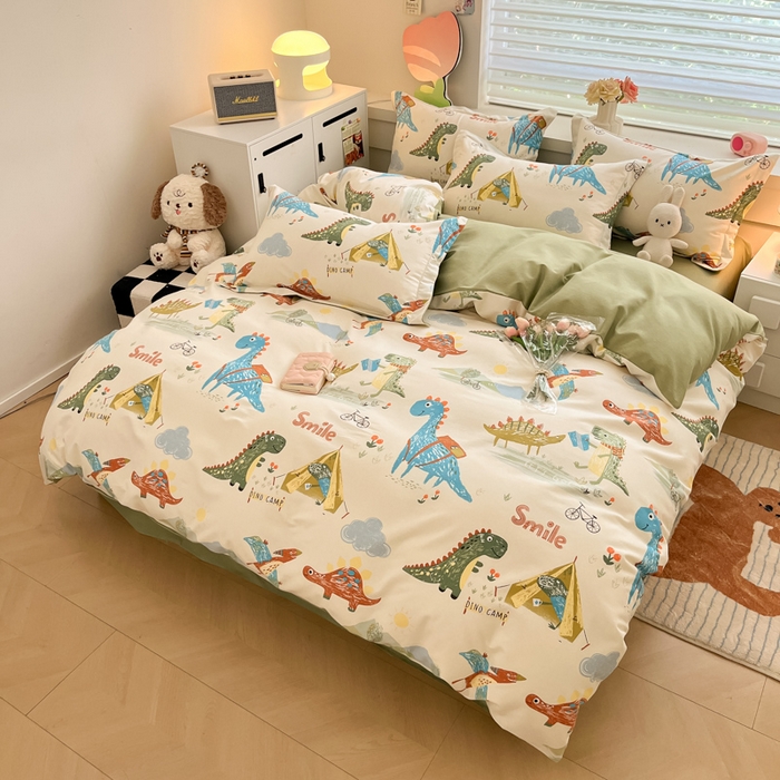 91家纺网 家纺一手货源 找家纺 慕尚家纺 2025新款原棉磨毛四件套单被套系列-单被套 侏罗纪