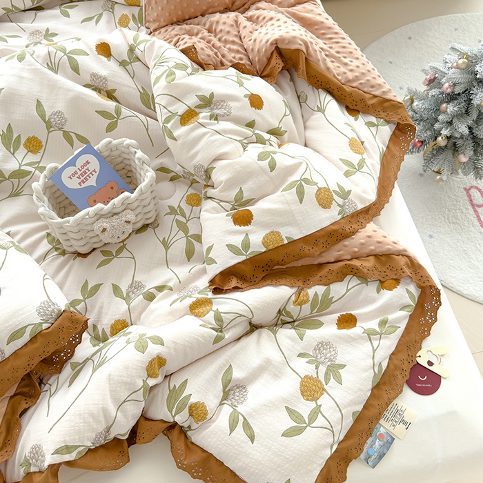 91家纺网 家纺一手货源 找家纺 芯恋 2025款提花韩版花边豆豆冬被被子春秋被芯大豆被豆豆被花枝乱颤