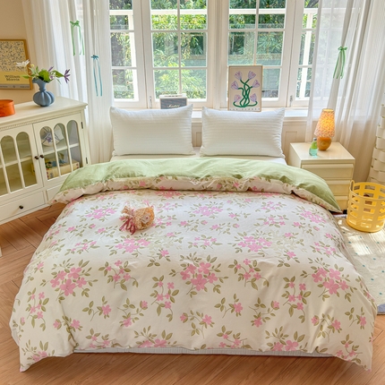 清雅福 2024新款全棉13070印花单品系列-单被套 花舞轻盈