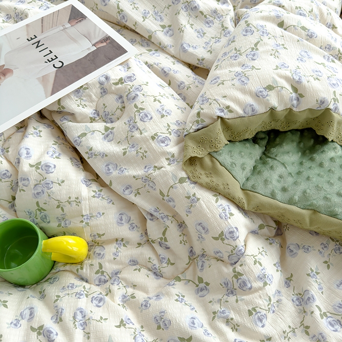 91家纺网 家纺一手货源 找家纺 芯恋 2025款提花韩版花边豆豆冬被被子春秋被芯大豆被豆豆被花海