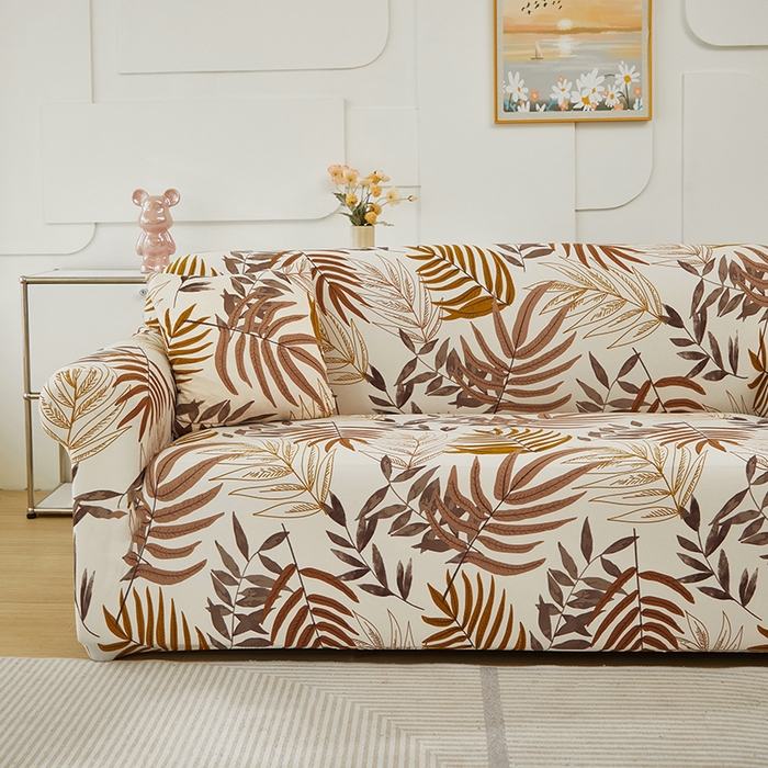 91家纺网 家纺一手货源 找家纺 逐日沙发套 2024新款牛奶丝印花系列-沙发套 沙发套-叶影