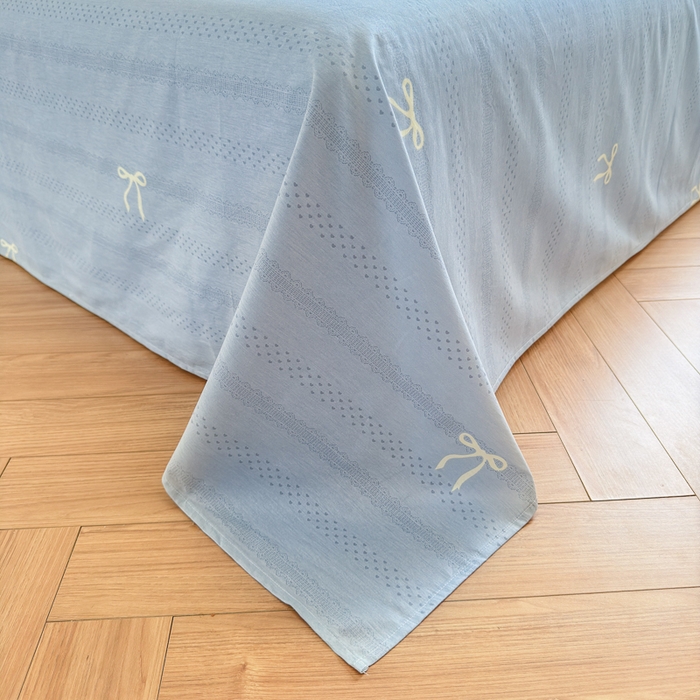 91家纺网 家纺一手货源 找家纺 清雅福 2024新款全棉13070印花单品系列-四件套 花蔓蓝