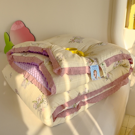 芯恋 2025款提花韩版花边豆豆冬被被子春秋被芯大豆被豆豆被花园小兔