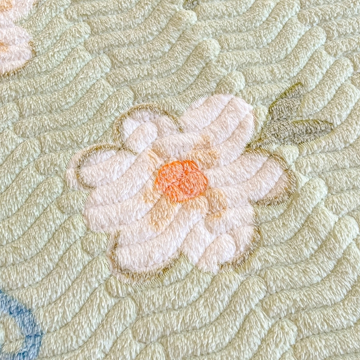 91家纺网 家纺一手货源 找家纺 川悦生活 2024新款A类印花雪花绒床垫加厚绒保暖床护垫 床垫奶芙小花