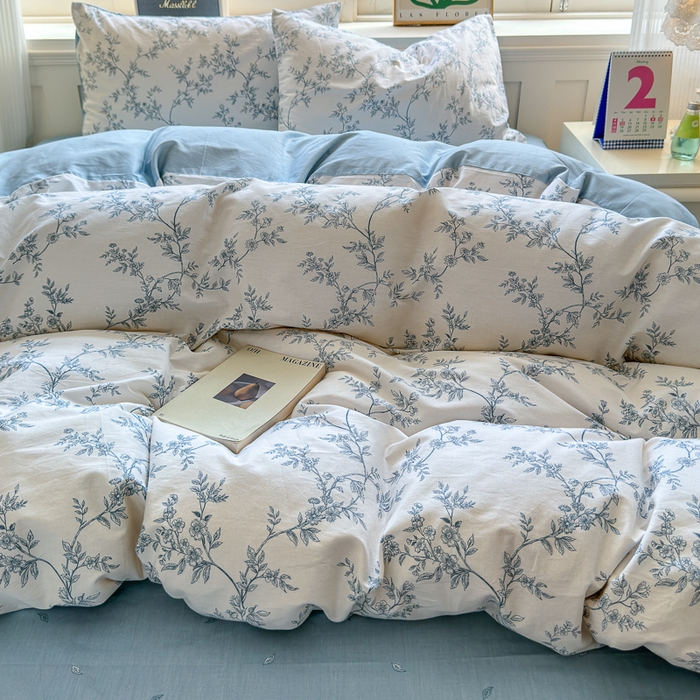 91家纺网 家纺一手货源 找家纺 清雅福 2024新款全棉13070印花单品系列-单被套 满庭米