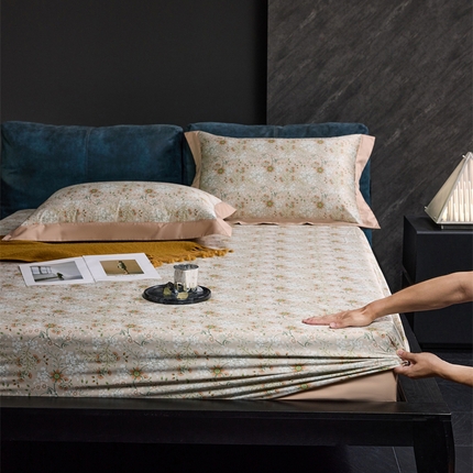 91家纺网 家纺一手货源 找家纺 （总）八十八家纺 2024新款双股活性贡缎长绒棉数码印花单品及套件--床笠