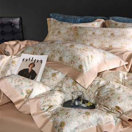 91家纺网 家纺一手货源 找家纺 （总）八十八家纺 2024新款双股活性贡缎长绒棉数码印花单品及套件--四件套