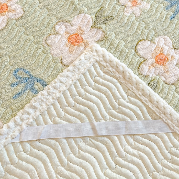 91家纺网 家纺一手货源 找家纺 川悦生活 2024新款A类印花雪花绒床垫加厚绒保暖床护垫 床垫泡芙小兔