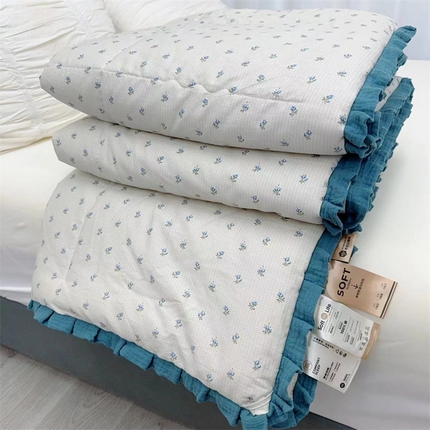 91家纺网 家纺一手货源 找家纺 （总）蓝庭全棉印花花边冬被大豆被春秋被芯被子可机洗