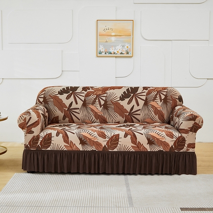 91家纺网 家纺一手货源 找家纺 （总）逐日沙发套 2024新款牛奶丝印花系列-沙发套裙摆款