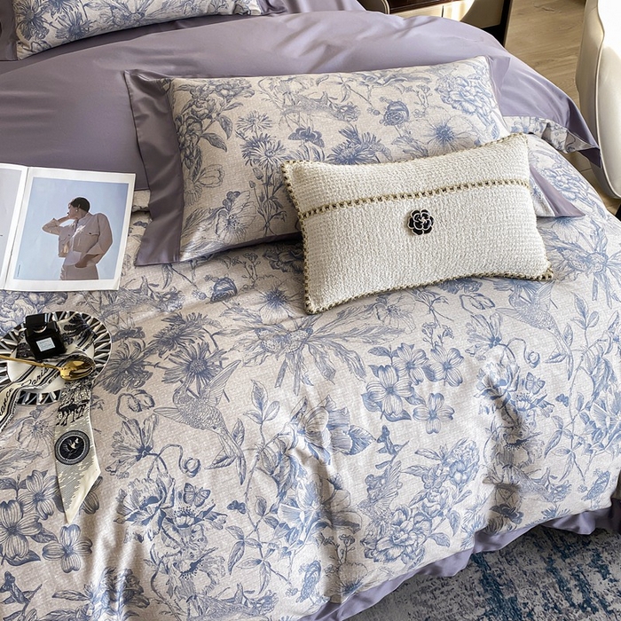 91家纺网 家纺一手货源 找家纺 娇逸家居 2024新款100支新疆长绒棉数码印花全棉四件套（专版花型） 寒烟