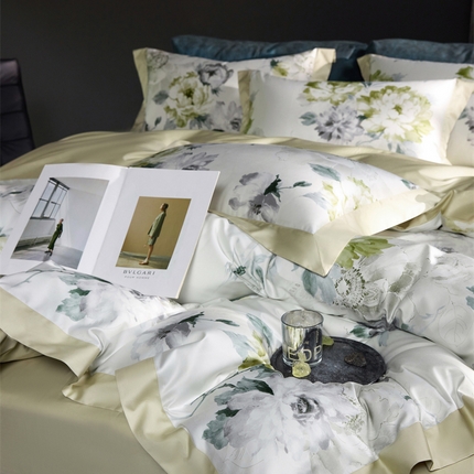 91家纺网 家纺一手货源 找家纺 （总）八十八家纺 2024新款双股活性贡缎长绒棉数码印花单品及套件--四件套