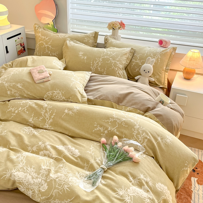 91家纺网 家纺一手货源 找家纺 慕尚家纺 2025新款原棉磨毛四件套单被套系列-四件套 悠香