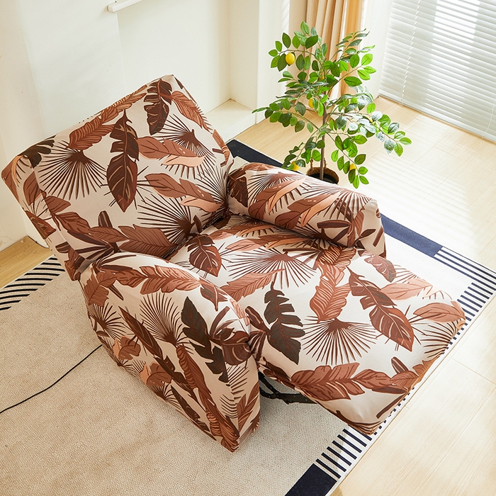 91家纺网 家纺一手货源 找家纺 逐日沙发套 2024新款牛奶丝印花系列-芝华仕沙发套 芝华仕-棕叶