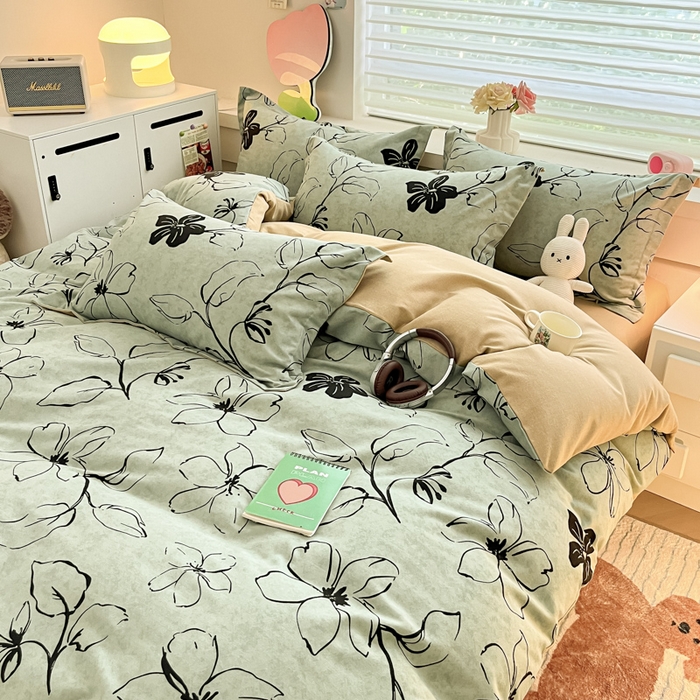 91家纺网 家纺一手货源 找家纺 慕尚家纺 2025新款原棉磨毛四件套单被套系列-单被套 秘密花园