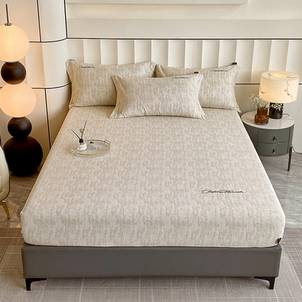 91家纺网 家纺一手货源 找家纺 （总）春皖家纺 2025新款棉天丝磨毛刺绣磨毛单床笠 (第一版)