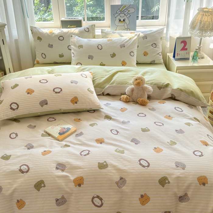 91家纺网 家纺一手货源 找家纺 清雅福 2024新款全棉13070印花单品系列-四件套 乐游原米