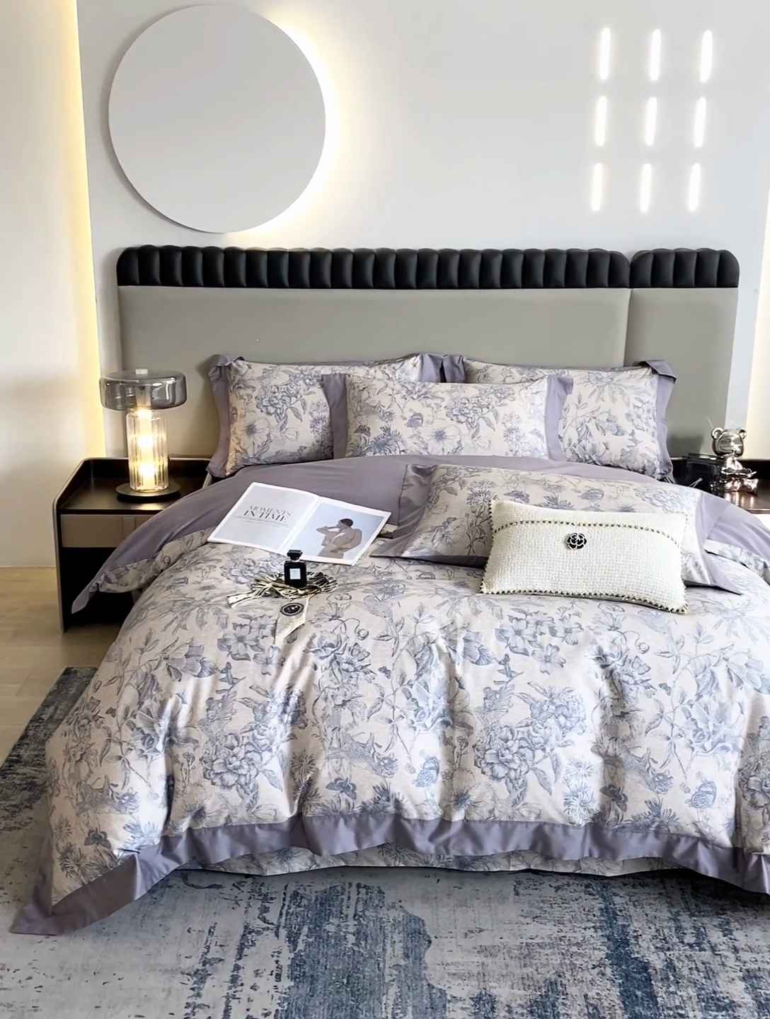 91家纺网 家纺一手货源 找家纺 娇逸家居 2024新款100支新疆长绒棉数码印花全棉四件套（专版花型） 寒烟