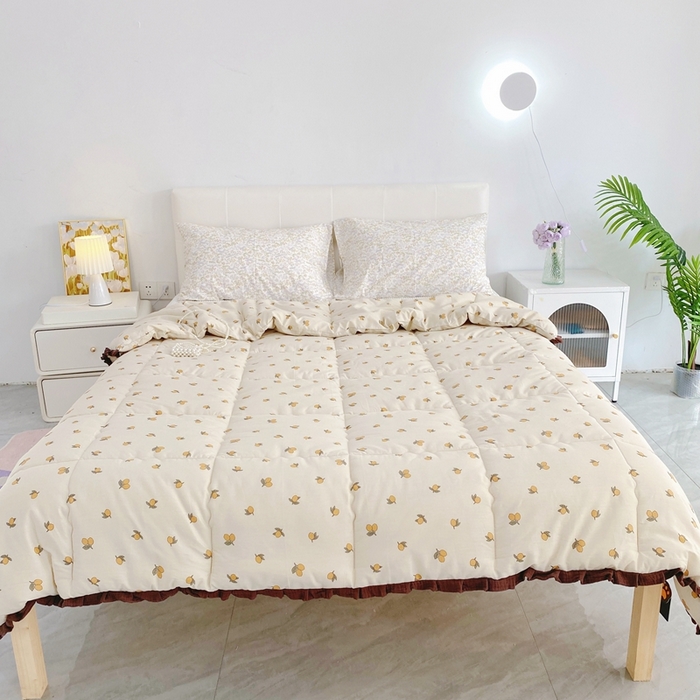 91家纺网 家纺一手货源 找家纺 （总）蓝庭全棉印花花边冬被大豆被春秋被芯被子可机洗