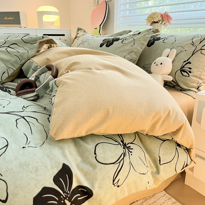 91家纺网 家纺一手货源 找家纺 慕尚家纺 2025新款原棉磨毛四件套单被套系列-单被套 秘密花园