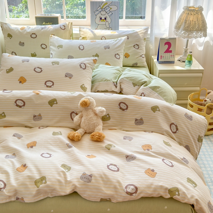 91家纺网 家纺一手货源 找家纺 清雅福 2024新款全棉13070印花单品系列-四件套 乐游原米