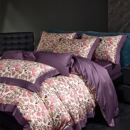 91家纺网 家纺一手货源 找家纺 （总）八十八家纺 2024新款双股活性贡缎长绒棉数码印花单品及套件--被套