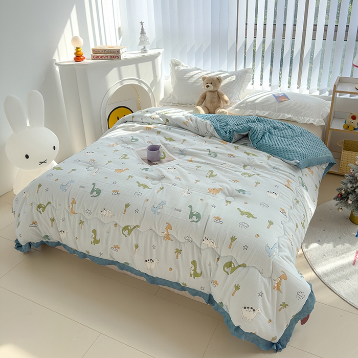 91家纺网 家纺一手货源 找家纺 芯恋 2025款提花韩版花边豆豆冬被被子春秋被芯大豆被豆豆被恐龙世界