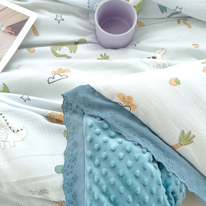 91家纺网 家纺一手货源 找家纺 芯恋 2025款提花韩版花边豆豆冬被被子春秋被芯大豆被豆豆被恐龙世界