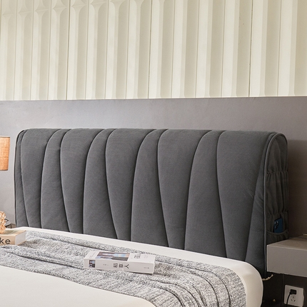 91家纺网 家纺一手货源 找家纺 （总）情恒家纺 2025新款抽条牛奶绒斜线款床头罩大靠背靠垫