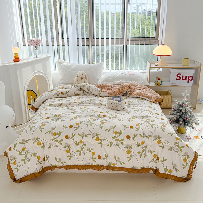 91家纺网 家纺一手货源 找家纺 芯恋 2025款提花韩版花边豆豆冬被被子春秋被芯大豆被豆豆被花枝乱颤