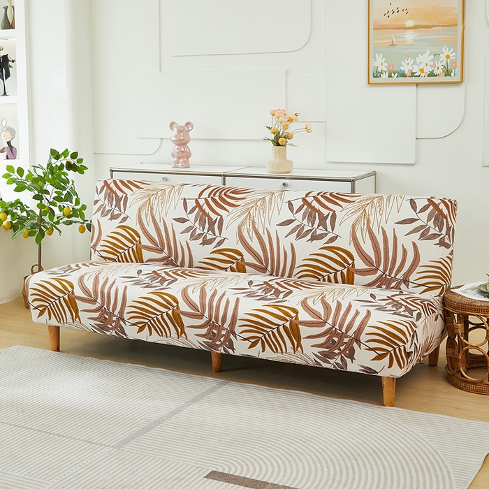 91家纺网 家纺一手货源 找家纺 逐日沙发套 2024新款牛奶丝印花系列-沙发床套 沙发床套-棕叶