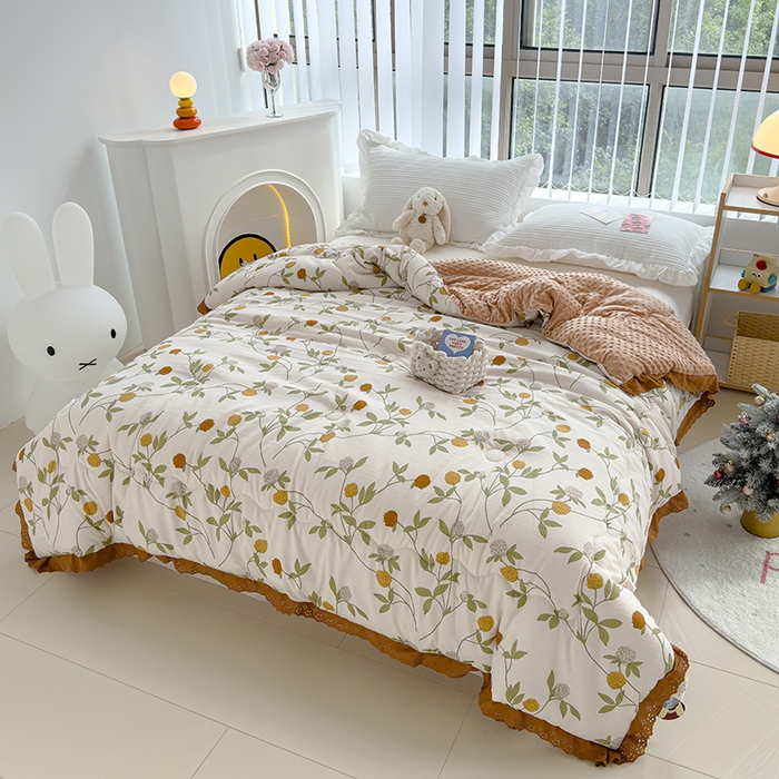 91家纺网 家纺一手货源 找家纺 芯恋 2025款提花韩版花边豆豆冬被被子春秋被芯大豆被豆豆被花枝乱颤