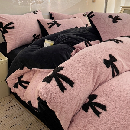 91家纺网 家纺一手货源 找家纺 （总）2024秋冬新款舒棉绒提花牛奶绒四件套